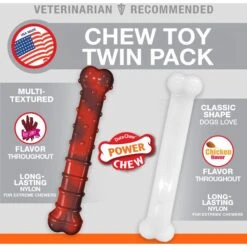 Nylabone Power Chew Durable Dog Chew Toys Twin Pack Beef Jerky & Chicken -Pup Haven Sales Store 256131 PT1. AC SS1800 V1629844384