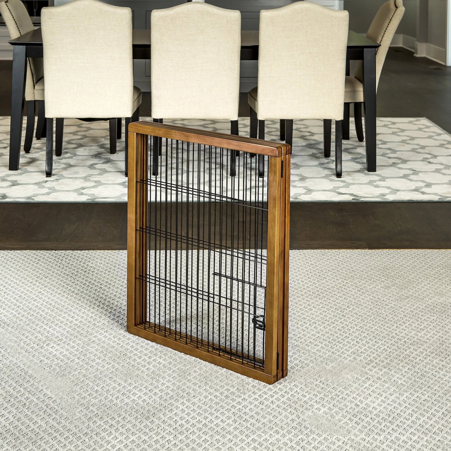 Carlson Pet Products 28-in Extra Tall Freestanding Dog Gate, Brown, Large 5 Carlson Pet Products 28-in Extra Tall Freestanding Dog Gate, Brown, Large - Image 5