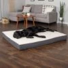 FurHaven Faux Sheepskin & Suede Cooling Gel Cat & Dog Bed With Removable Cover