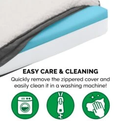 FurHaven Faux Sheepskin & Suede Cooling Gel Cat & Dog Bed With Removable Cover -Pup Haven Sales Store 261665 PT7. AC SS1800 V1605659852