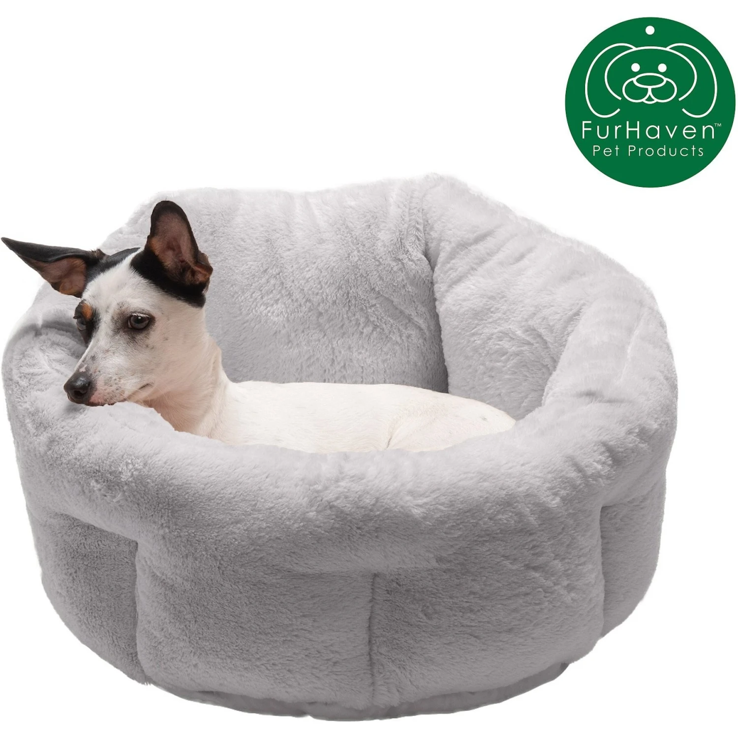 FurHaven Luxury Faux Fur Self-Warming Hi-Lo Donut Cat & Dog Bed 4 FurHaven Luxury Faux Fur Self-Warming Hi-Lo Donut Cat & Dog Bed - Image 4