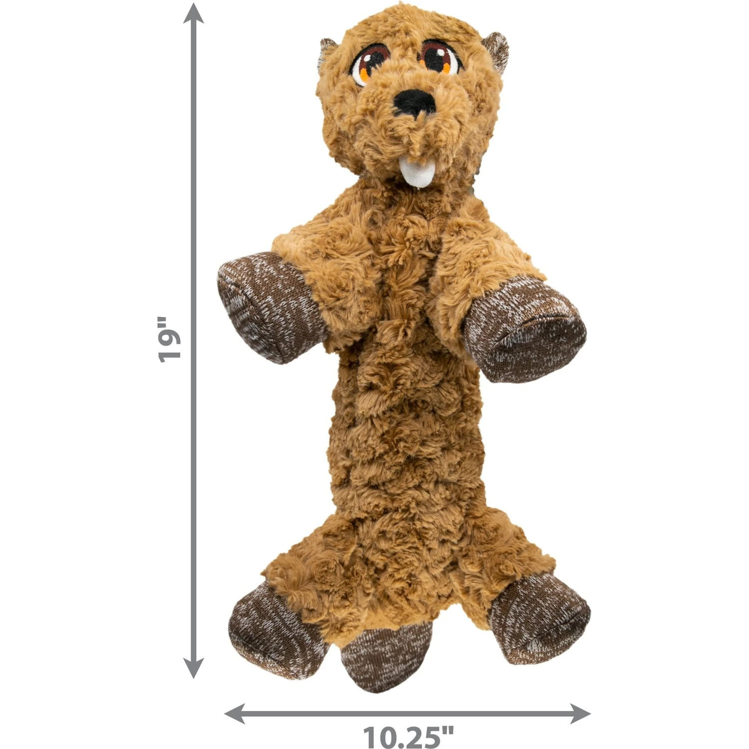 KONG Low Stuff Flopzie Beaver Squeaky Plush Dog Toy, Medium 2 KONG Low Stuff Flopzie Beaver Squeaky Plush Dog Toy, Medium - Image 2