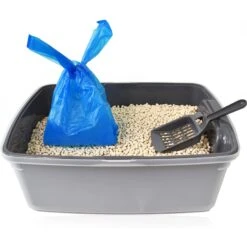 Doggie Walk Bags Baby Powder Scented Tie Handle Zoo Keeper Dog Poop Bags, Blue, 35 Count -Pup Haven Sales Store 264721 PT5. AC SS1800 V1610766480