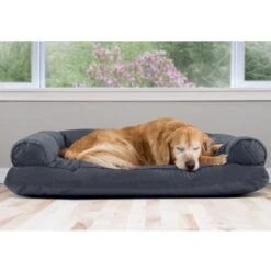 FurHaven Quilted Bolster Cat & Dog Bed With Removable Cover