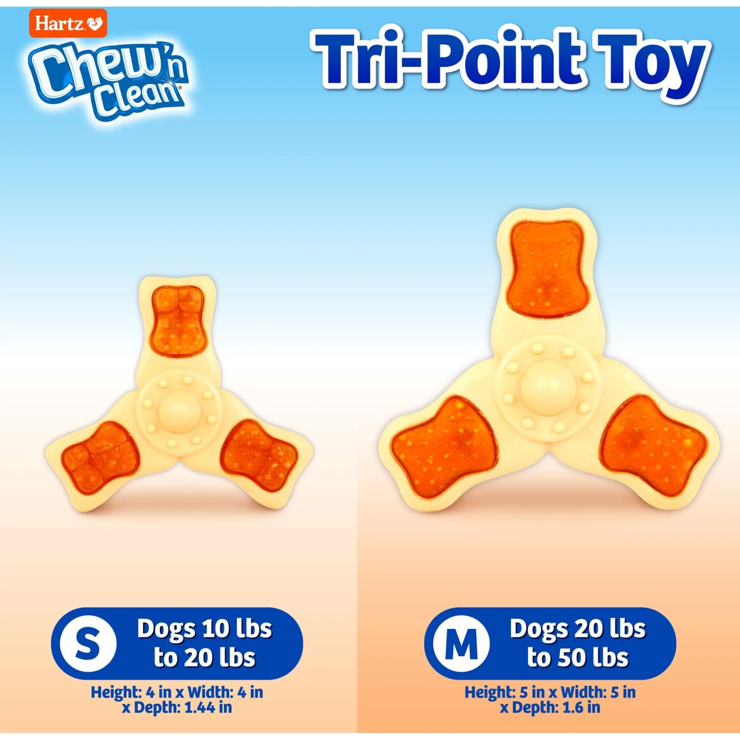 Hartz Chew 'n Clean Chew Chicken Flavored Tri-Point Dog Treat & Chew Toy 3 Hartz Chew 'n Clean Chew Chicken Flavored Tri-Point Dog Treat & Chew Toy - Image 3