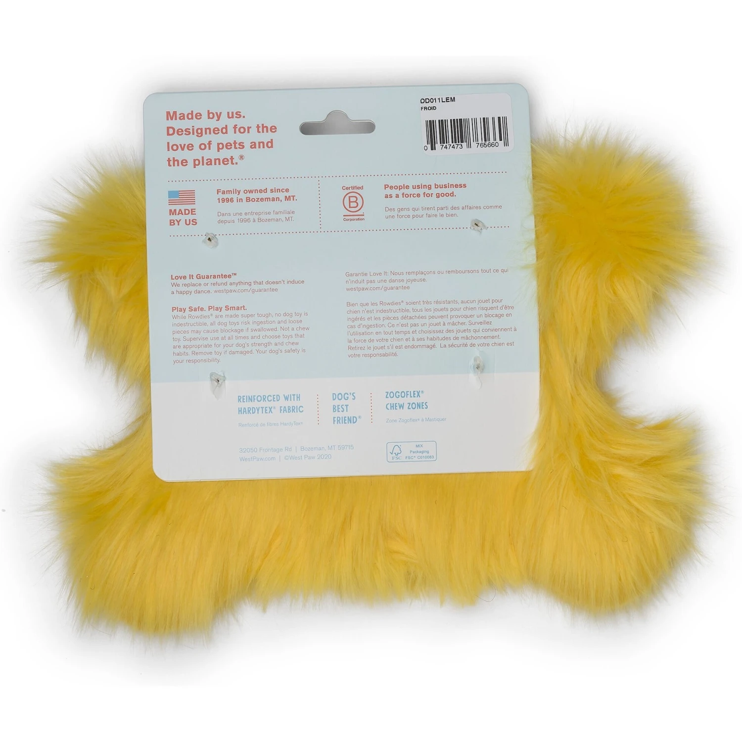 West Paw Froid Squeaky Stuffing-Free Plush Dog Toy 5 West Paw Froid Squeaky Stuffing-Free Plush Dog Toy - Image 5