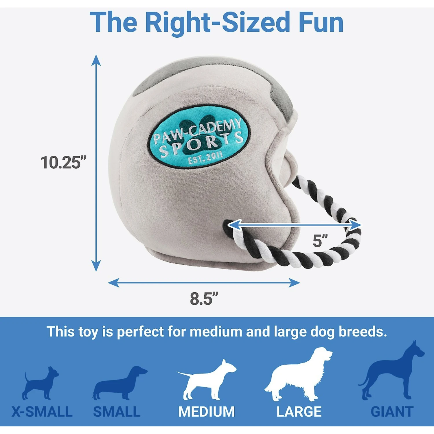 Frisco Football Helmet Plush With Rope Squeaky Dog Toy 2 Frisco Football Helmet Plush With Rope Squeaky Dog Toy - Image 2