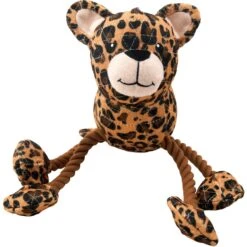 Charming Pet Dangle Dudes Leopard Squeaky Dog Toy