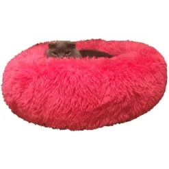 Pup Haven Sales Store 5 HDP Round Fuzzy Bolster Dog Bed