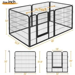Yaheetech Heavy Duty Wire Dog & Cat Playpen, Black 10 Yaheetech Heavy Duty Wire Dog & Cat Playpen, Black -Pup Haven Sales Store 295094 PT2. AC SS1800 V1659907877