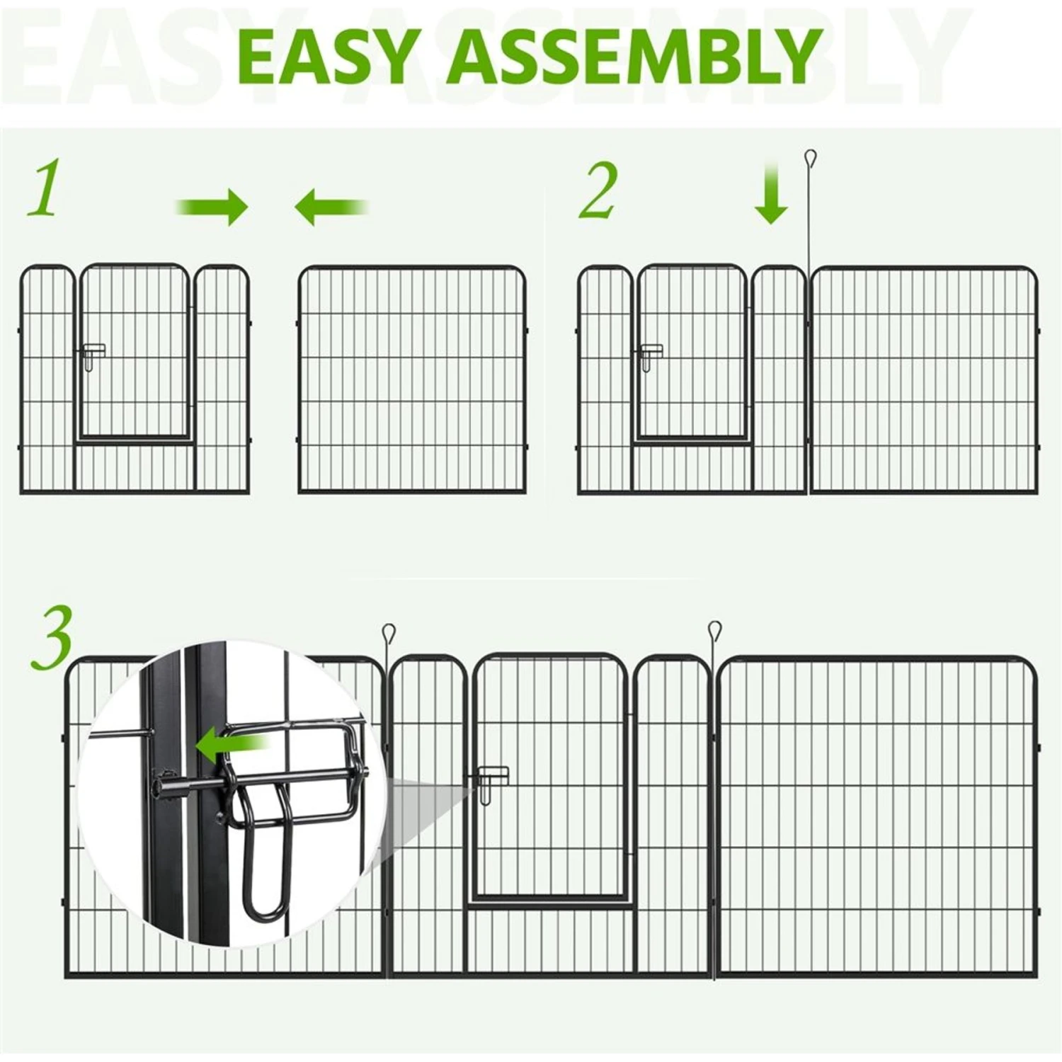 Yaheetech Heavy Duty Wire Dog & Cat Playpen, Black 6 Yaheetech Heavy Duty Wire Dog & Cat Playpen, Black - Image 6