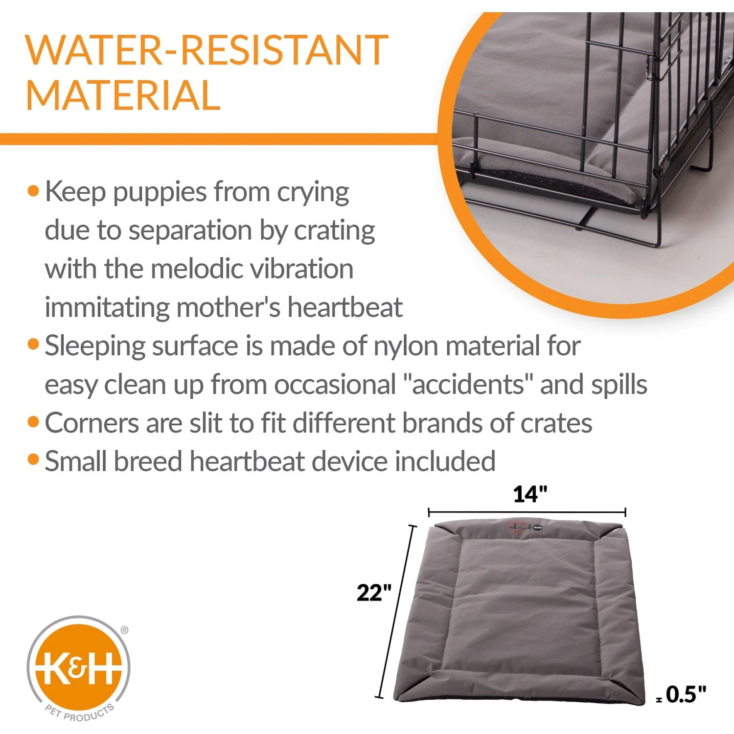 K&H Pet Products Mother's Heartbeat Puppy Crate Pad 2 K&H Pet Products Mother's Heartbeat Puppy Crate Pad - Image 2