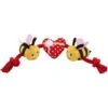 Frisco Valentine Bee Mine Plush With Rope Squeaky Dog Toy
