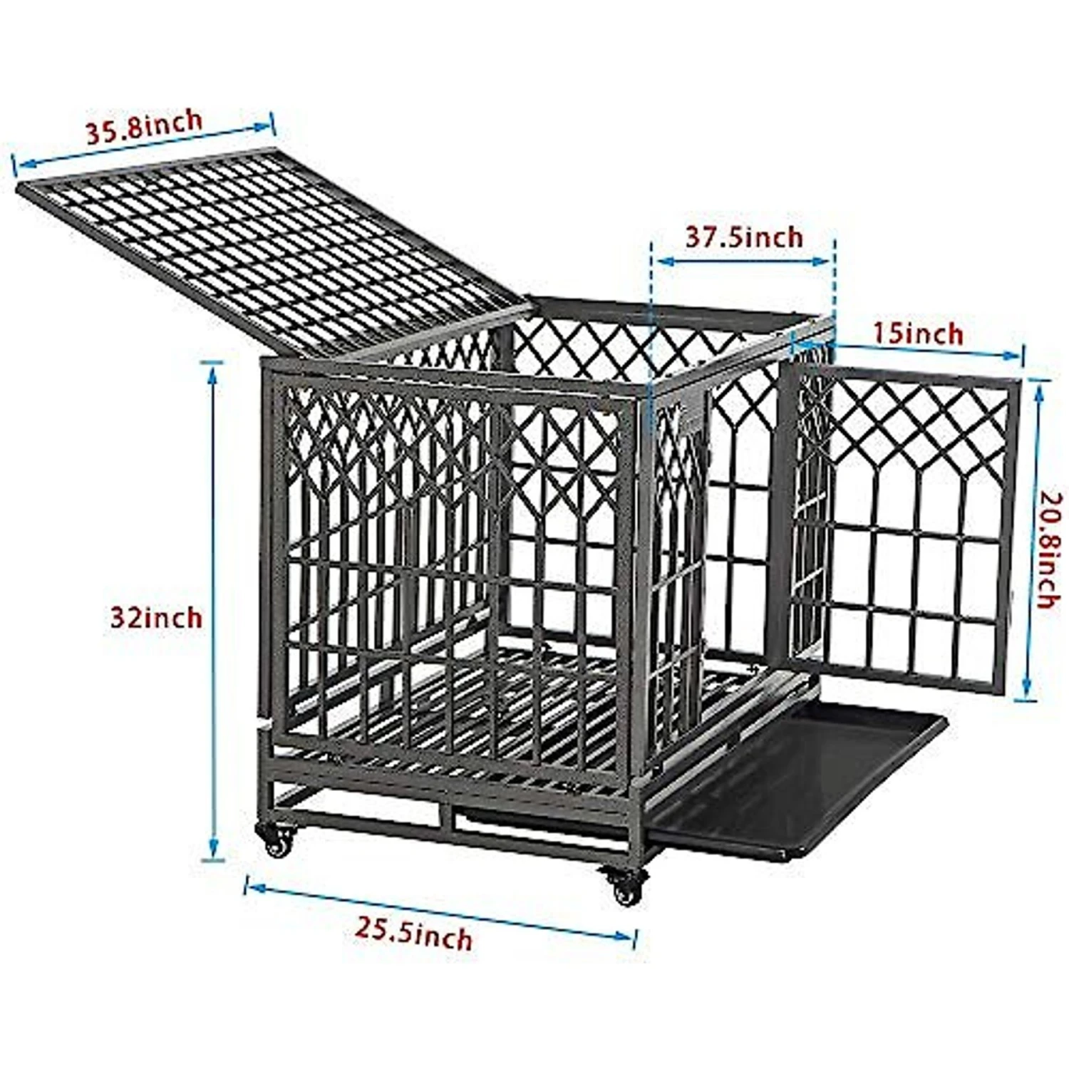 SMONTER Heavy Duty Dog Crate 2 SMONTER Heavy Duty Dog Crate - Image 2