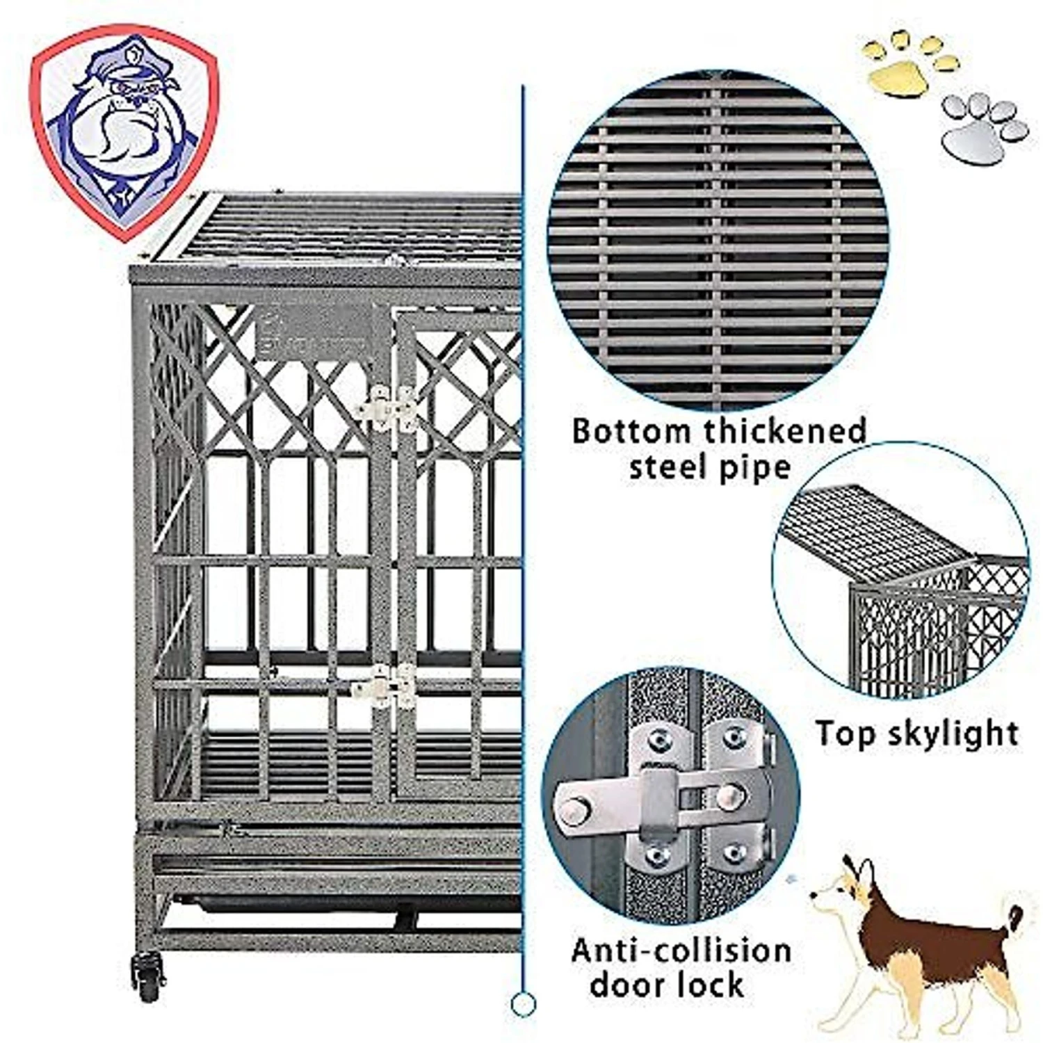 SMONTER Heavy Duty Dog Crate 5 SMONTER Heavy Duty Dog Crate - Image 5