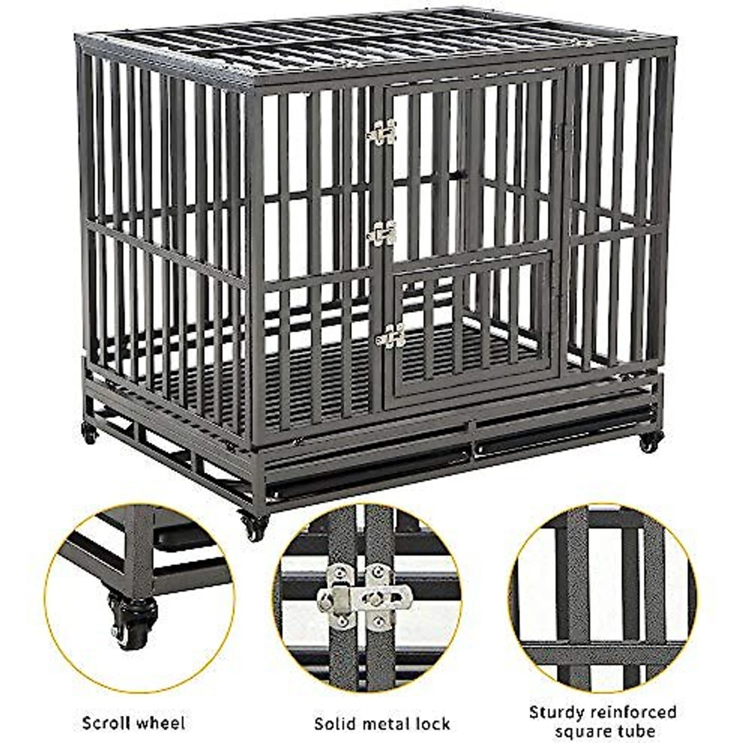 SMONTER Heavy Duty I Shape Dog Crate & Playpen 5 SMONTER Heavy Duty I Shape Dog Crate & Playpen - Image 5