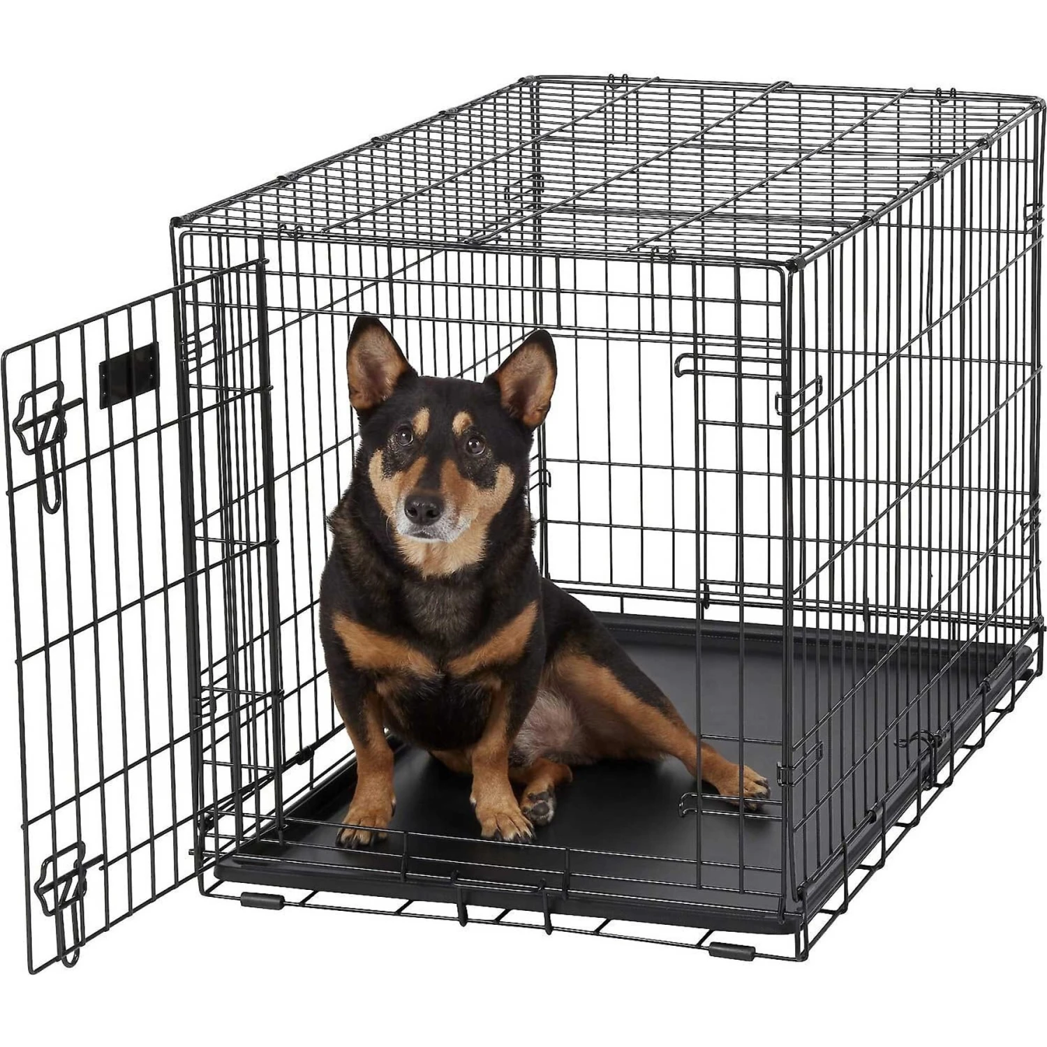 MidWest ICrate Fold & Carry Single Door Collapsible Wire Dog Crate & MidWest Quiet Time Ombre Swirl Dog Crate Mat 2 MidWest ICrate Fold & Carry Single Door Collapsible Wire Dog Crate & MidWest Quiet Time Ombre Swirl Dog Crate Mat - Image 2