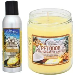 Pet Odor Exterminator Pineapple Coconut Air Freshener & Pet Odor Exterminator Pineapple Coconut Deodorizing Candle