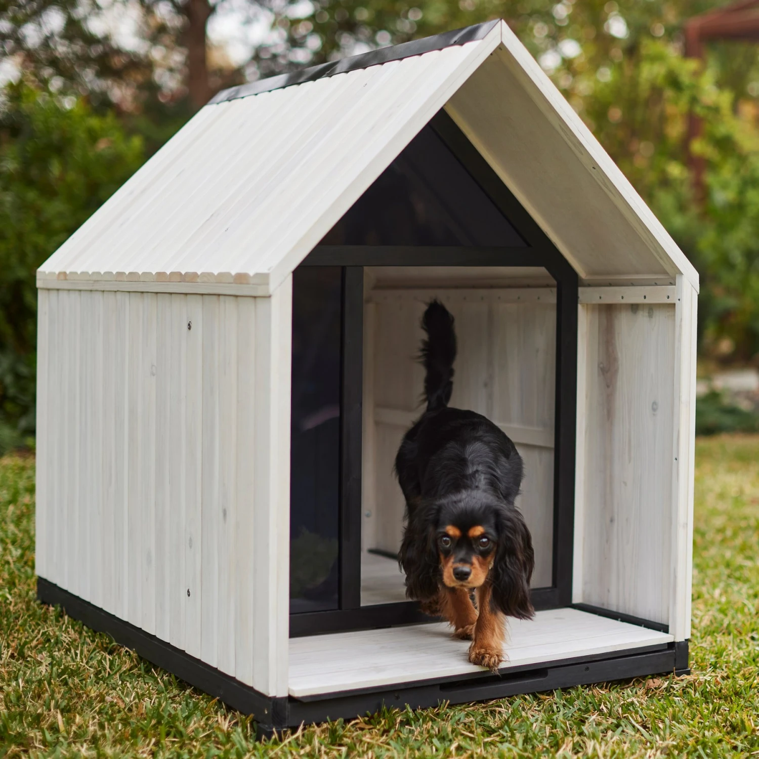 Frisco Classic Wooden Outdoor Dog House 1 Frisco Classic Wooden Outdoor Dog House