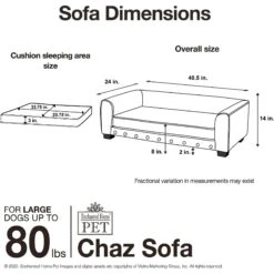 Enchanted Home Pet Chaz Sofa Cat & Dog Bed With Removable Cover -Pup Haven Sales Store 305363 PT6. AC SS1800 V1623249835