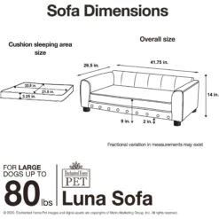 Enchanted Home Pet Luna Sofa Cat & Dog Bed With Removable Cover -Pup Haven Sales Store 305365 PT6. AC SS1800 V1623249766
