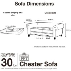 Enchanted Home Pet Chester Sofa Cat & Dog Bed -Pup Haven Sales Store 305371 PT6. AC SS1800 V1623281556