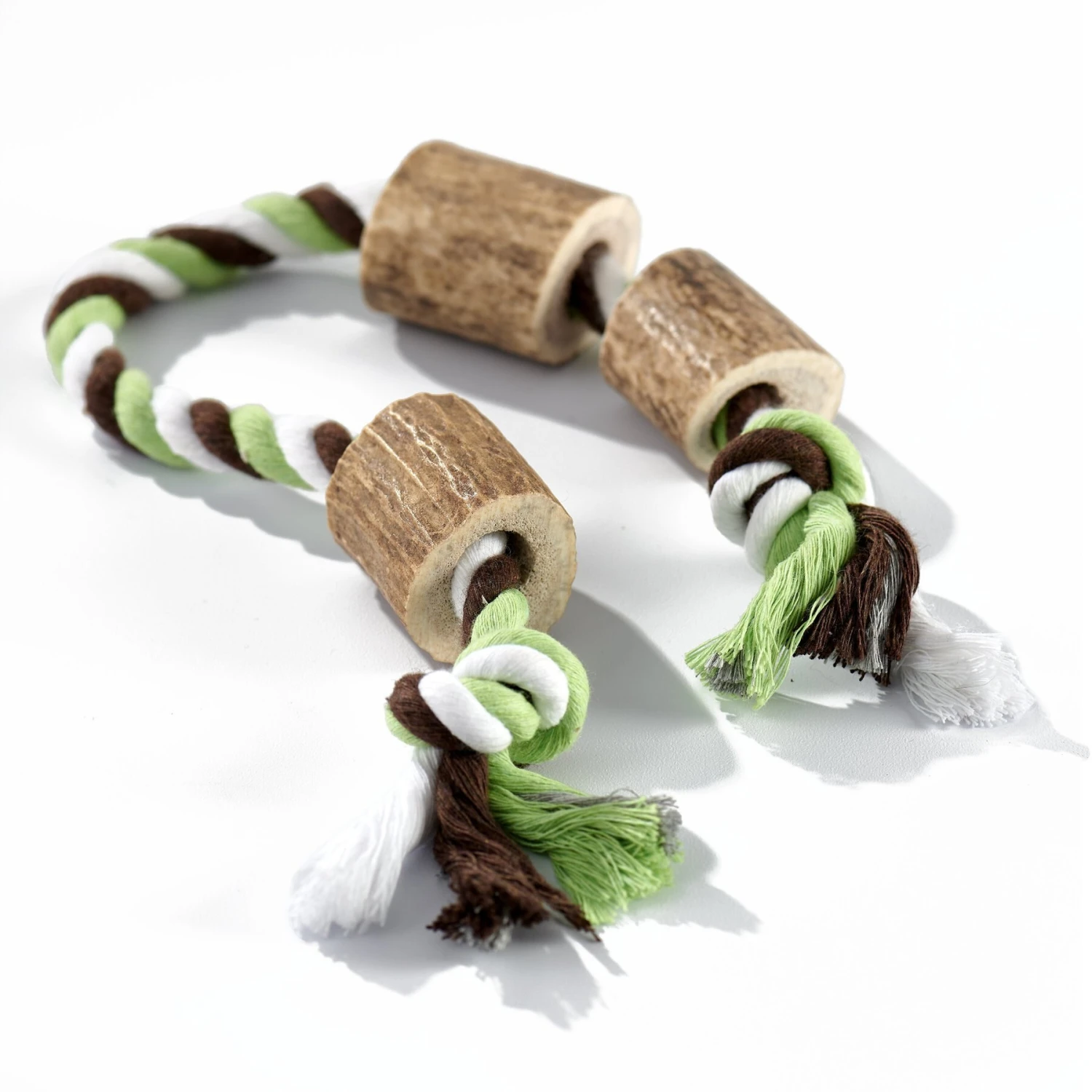 Buck Bone Organics Antler Rope Dog Toy 1 Buck Bone Organics Antler Rope Dog Toy