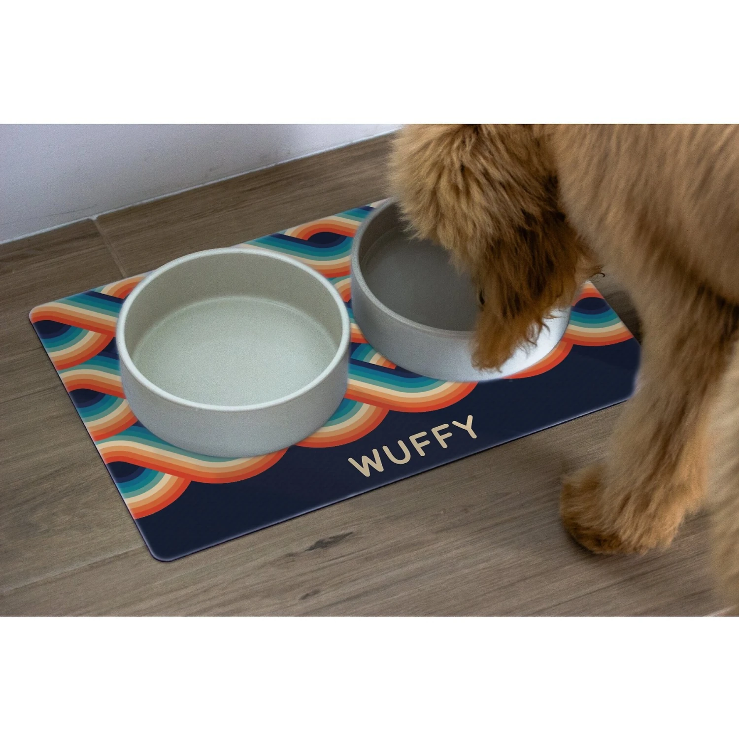 904 Custom Personalized Retro Rainbow Dog & Cat Placemat 2 904 Custom Personalized Retro Rainbow Dog & Cat Placemat - Image 2