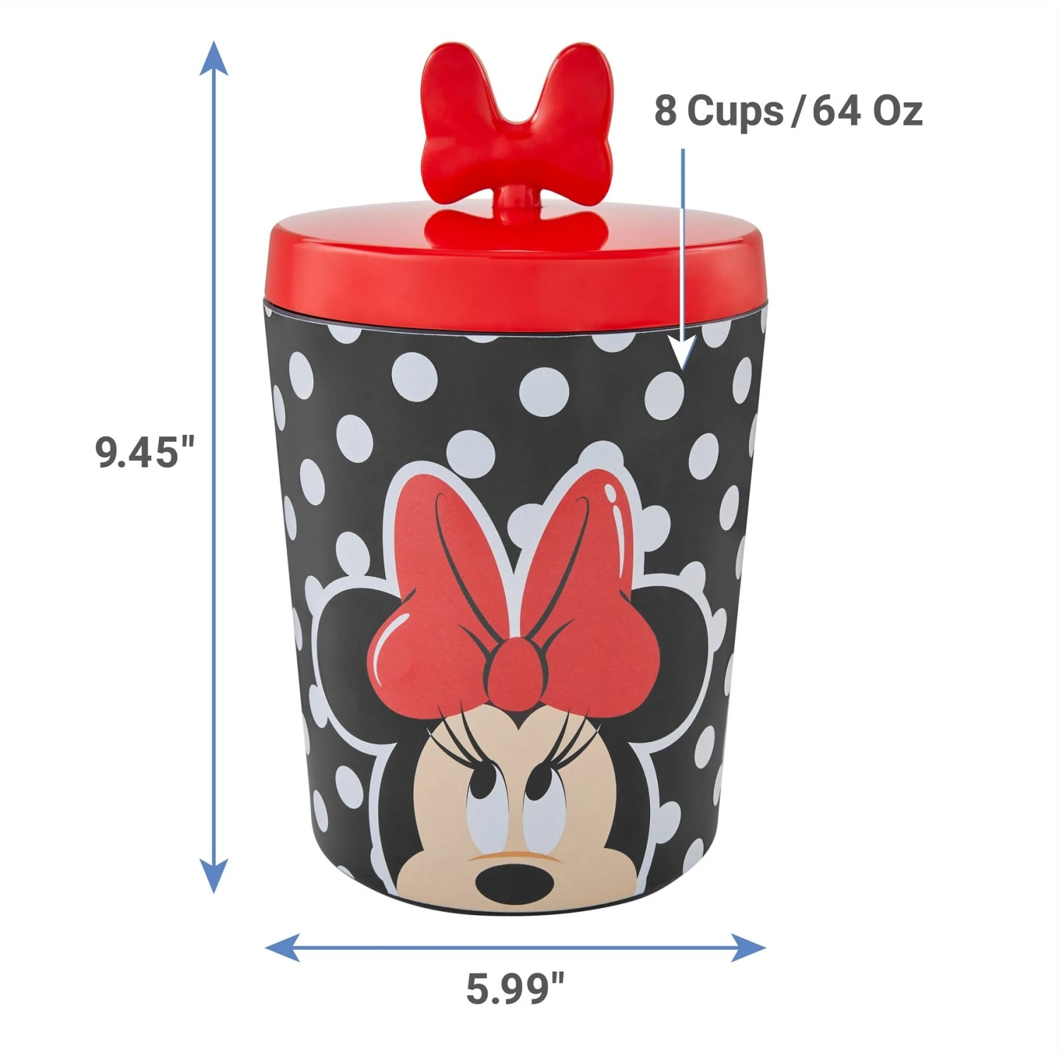 Disney Minnie Mouse Peek-A-Boo Melamine Dog & Cat Treat Jar 2 Disney Minnie Mouse Peek-A-Boo Melamine Dog & Cat Treat Jar - Image 2