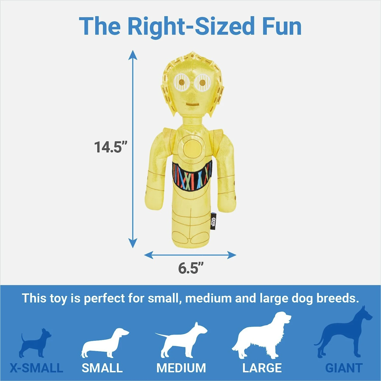 STAR WARS C-3PO Bottle Plush Squeaky Dog Toy 2 STAR WARS C-3PO Bottle Plush Squeaky Dog Toy - Image 2