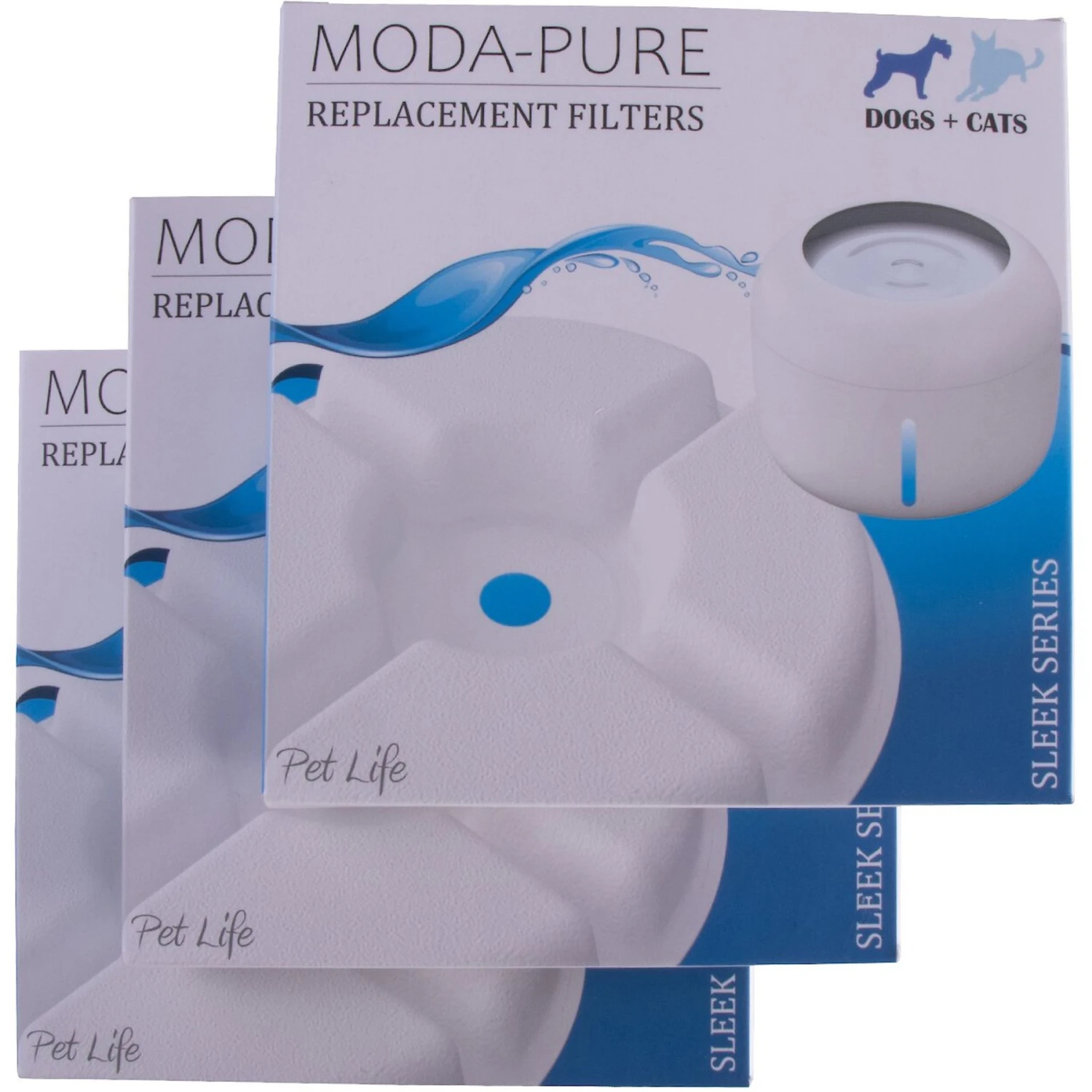 Pet Life Moda-Pure Filtered Dog & Cat Fountain Replacement Filters, 3 Count 1 Pet Life Moda-Pure Filtered Dog & Cat Fountain Replacement Filters, 3 Count