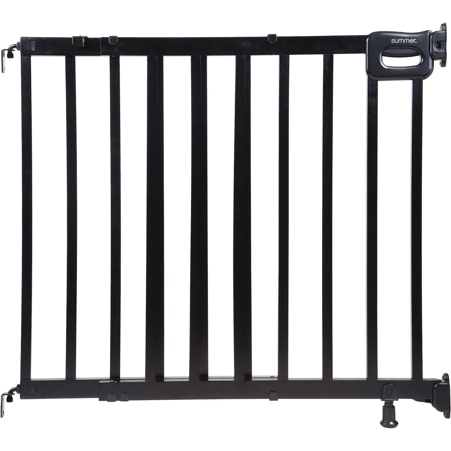 Summer Deluxe Stairway Simple To Secure Wooden Dog Gate, Black 1 Summer Deluxe Stairway Simple To Secure Wooden Dog Gate, Black