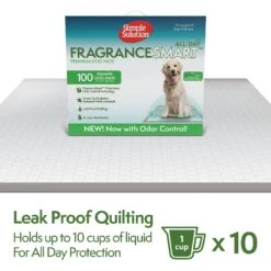 Simple Solution FragranceSmart Odor Control All Day, Green Tea Fragrance Odor Neutralizer With Wetness Indicator Dog Pads, 100 Count 10 Simple Solution FragranceSmart Odor Control All Day, Green Tea Fragrance Odor Neutralizer With Wetness Indicator Dog Pads, 100 Count -Pup Haven Sales Store 339752 PT3. AC SS1800 V1636060635
