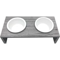 Cosmo Furbabies Double Dog & Cat Diner, Gray