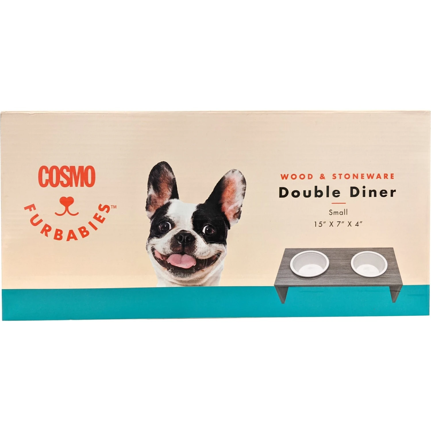 Cosmo Furbabies Double Dog & Cat Diner, Gray 3 Cosmo Furbabies Double Dog & Cat Diner, Gray - Image 3