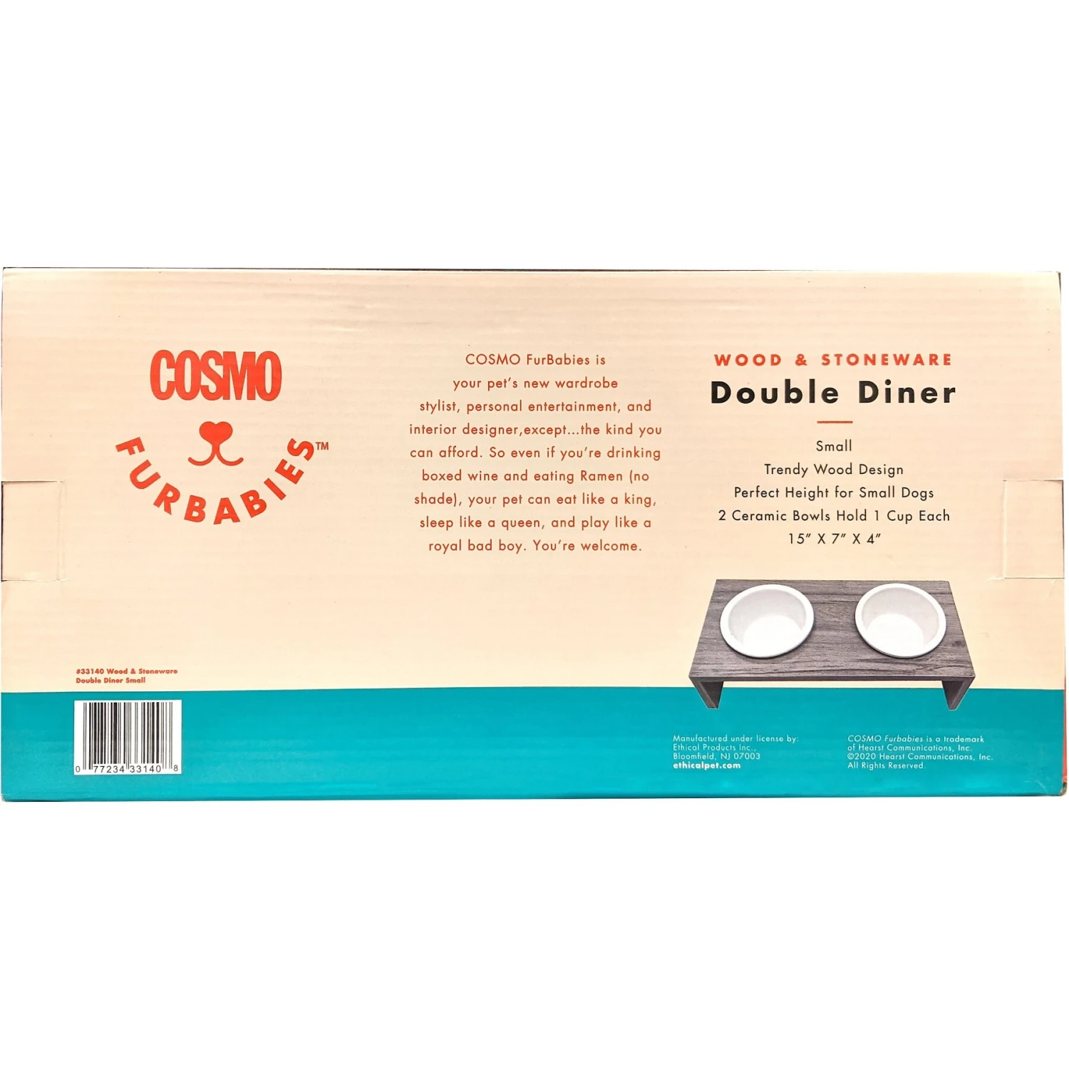 Cosmo Furbabies Double Dog & Cat Diner, Gray 4 Cosmo Furbabies Double Dog & Cat Diner, Gray - Image 4