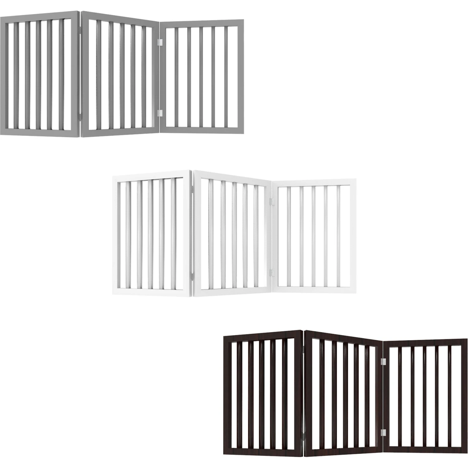 Pet Adobe Freestanding 3-Panel Wood Dog Gate 6 Pet Adobe Freestanding 3-Panel Wood Dog Gate - Image 6