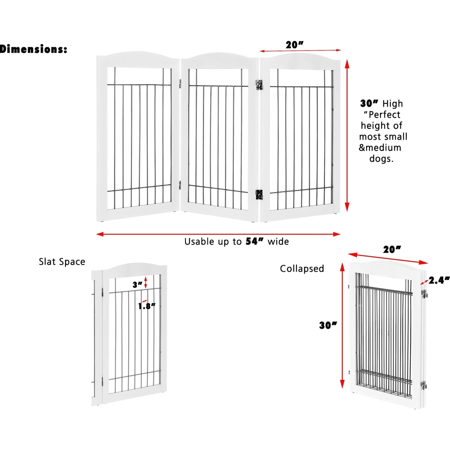 Spirich Freestanding Foldable Wire Dog Gate 4 Spirich Freestanding Foldable Wire Dog Gate - Image 4