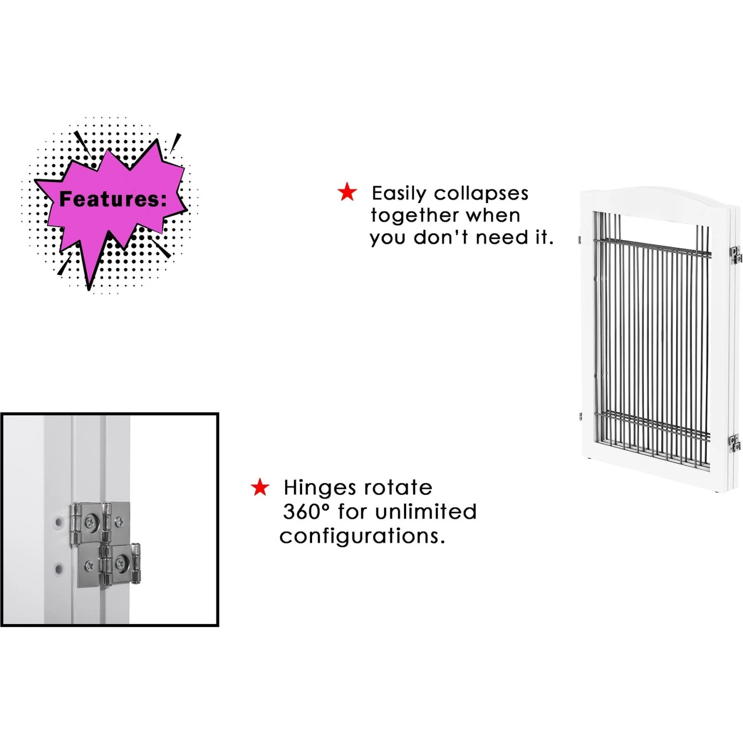 Spirich Freestanding Foldable Wire Dog Gate 5 Spirich Freestanding Foldable Wire Dog Gate - Image 5