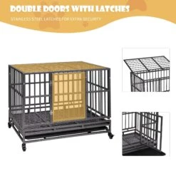 Coziwow By Jaxpety Heavy Duty Dog Crate With Double Door Removable Pan & Caster 13 Coziwow By Jaxpety Heavy Duty Dog Crate With Double Door Removable Pan & Caster -Pup Haven Sales Store 357325 PT4. AC SS1800 V1684171916