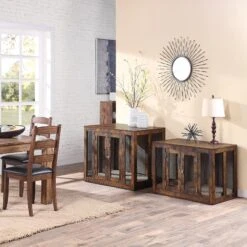 Unipaws Furniture Style Dog Crate With Tray, Rustic Brown -Pup Haven Sales Store 361899 PT5. AC SS1800 V1650015696