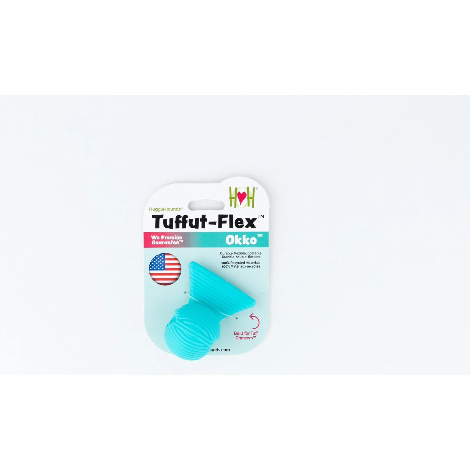 Hugglehounds Okko Tuffut-Flex Ball Dog Toy, Blue 3 Hugglehounds Okko Tuffut-Flex Ball Dog Toy, Blue - Image 3