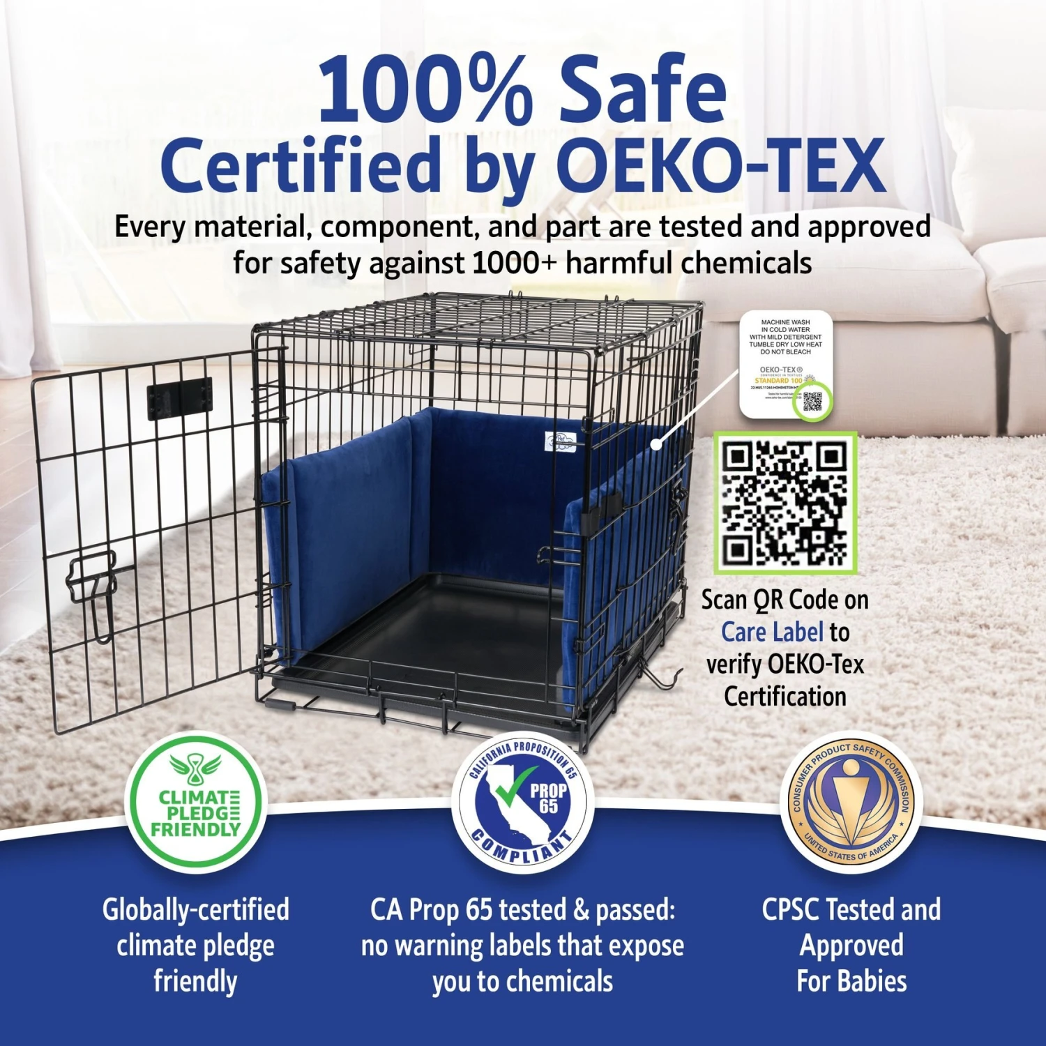 Pet Dreams Luxe Velour Dog Crate Bumper 3 Pet Dreams Luxe Velour Dog Crate Bumper - Image 3