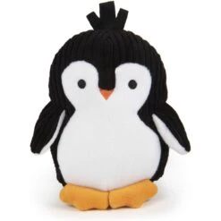 TrustyPup Penguin, Silent Squeak Dog Toy, Black, Large