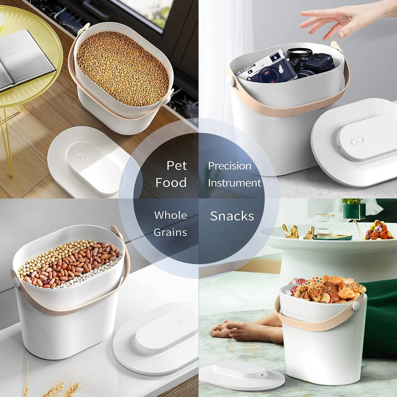 Pawshelf Vacuum Dog & Cat Food Storage Container, White, Medium 9 Pawshelf Vacuum Dog & Cat Food Storage Container, White, Medium - Image 9