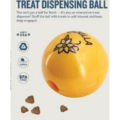 Planet Dog Orbee-Tuff Essentials Vanilla Scented Interactive Dog Ball Treat Dispenser Toy, Yellow -Pup Haven Sales Store 367765 PT2. AC SS1800 V1644528447