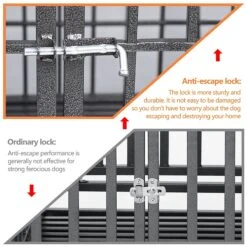 SMONTER Heavy Duty Metal Anxiety Indoor & Outdoor Large Breed Dog Crate, Dark Silver 11 SMONTER Heavy Duty Metal Anxiety Indoor & Outdoor Large Breed Dog Crate, Dark Silver -Pup Haven Sales Store 517206 PT4. AC SS1800 V1650403585