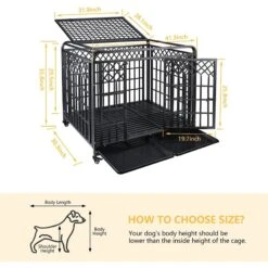 SMONTER Heavy Duty Double Lock Metal Large Breed Dog Crate, Dark Silver -Pup Haven Sales Store 517278 PT4. AC SS1800 V1650318981