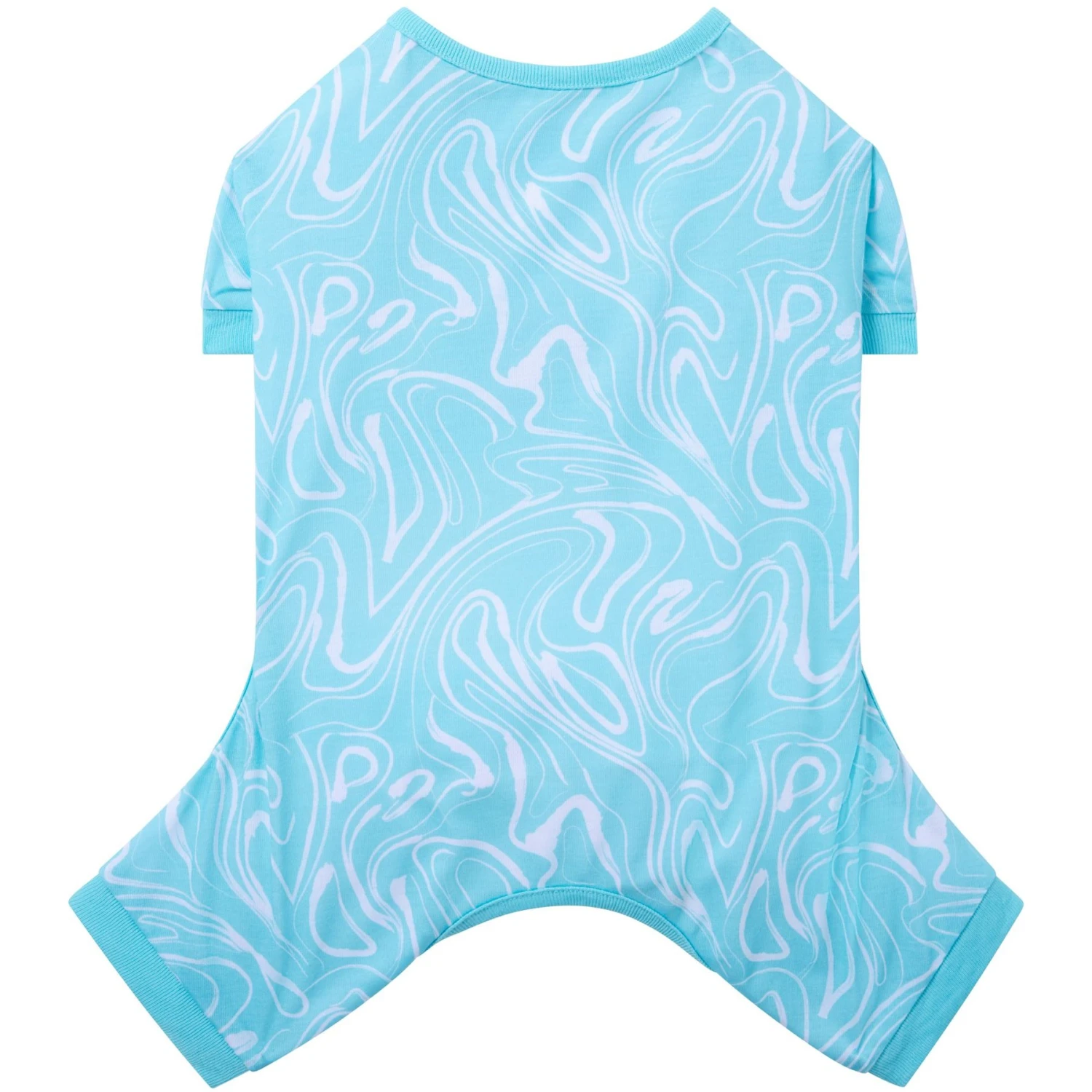 Frisco Blue Ocean Waves Dog & Cat Jersey PJs 1 Frisco Blue Ocean Waves Dog & Cat Jersey PJs