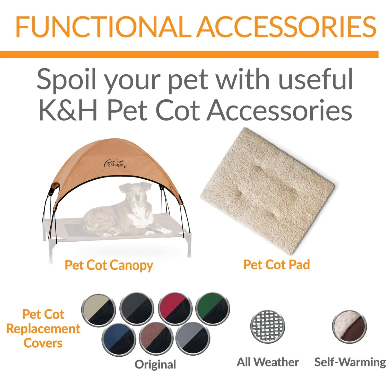 K&H Pet Products Original Pet Cot Replacement Dog Bed Cover 5 K&H Pet Products Original Pet Cot Replacement Dog Bed Cover - Image 5